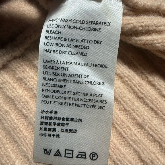 Free People Puff Half Sleeve Mock Neck Sweater Size Small Peach Coquette Wool - Picture 8 of 10